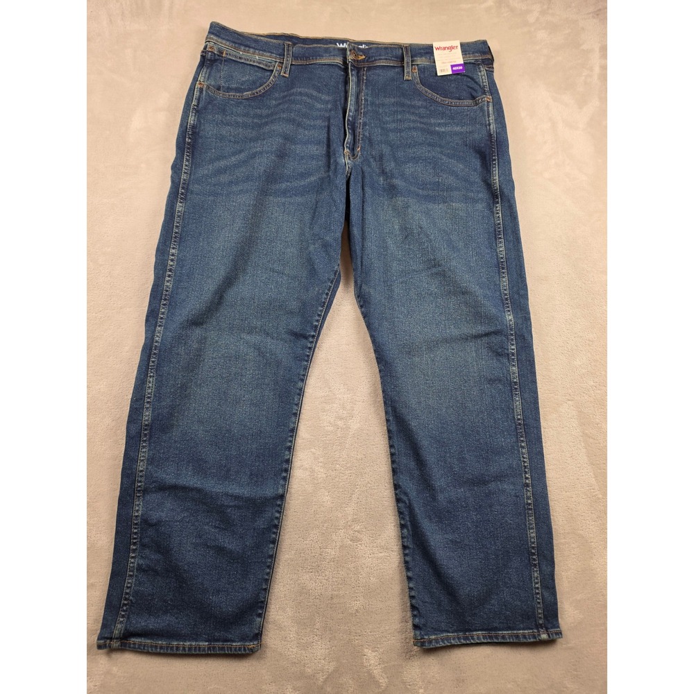 Wrangler Relaxed Fit Jeans Mens 40x30 Dark Blue Free To Stretch Denim
